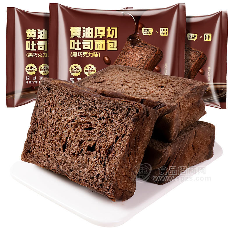 其妙 黄油厚切吐司面包（黑巧克力味） 66g
