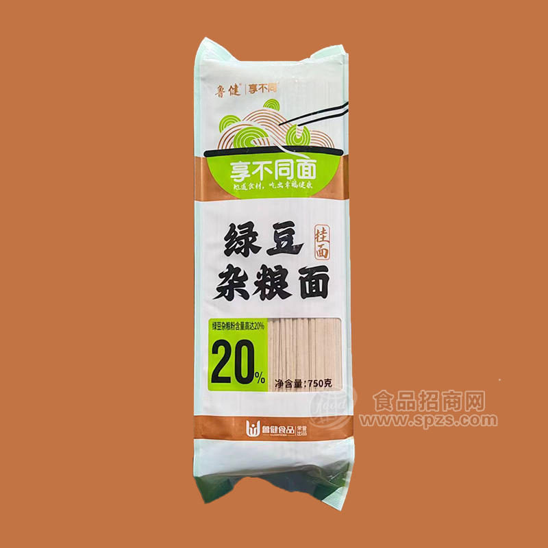 鲁健绿豆杂粮面挂面袋装招商750g