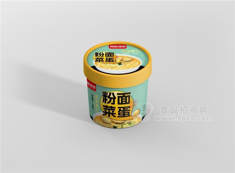 朔航神州 粉面菜蛋金湯肥牛味桶面方便食品