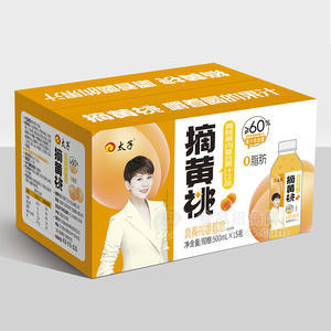 太子摘黄桃果肉复合果汁型饮品招商500ml×15瓶