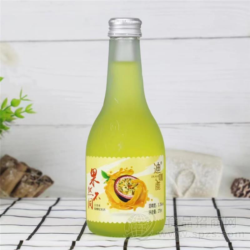 迪咖鹿果然不同百香果微醺配制酒