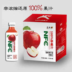 惠果源100%蘋(píng)果汁nfc果汁飲料箱裝招商1kg×6瓶