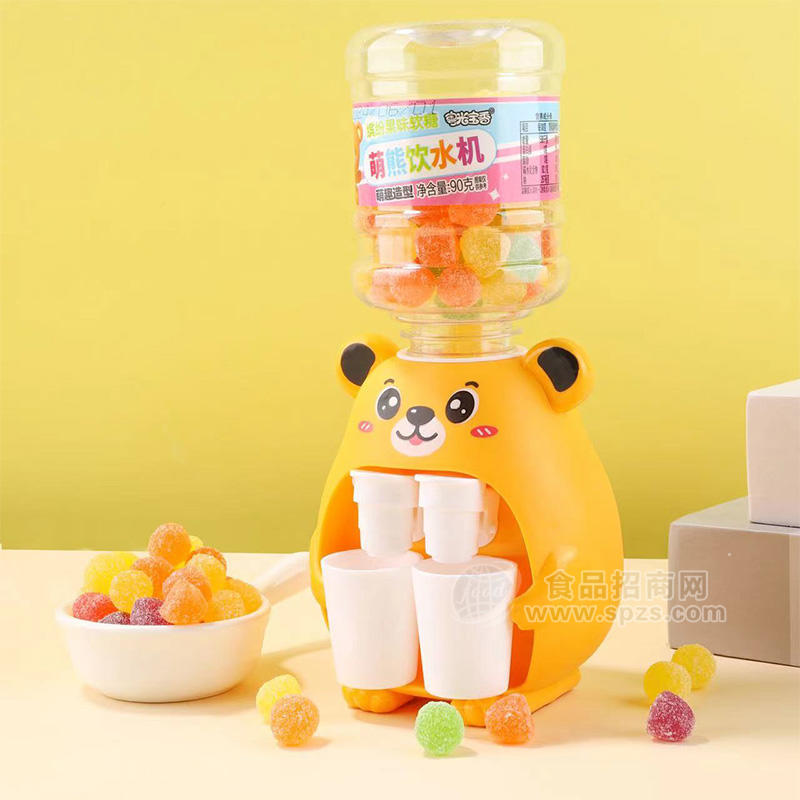 粤光宝香缤纷果味软糖萌熊饮水机糖玩招商90g