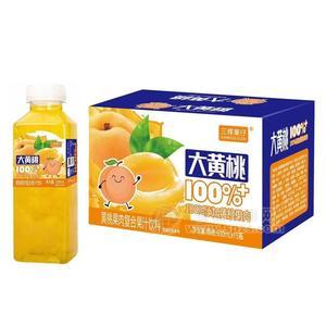 三稞菓仔黄桃果肉复合果汁饮料箱装招商500ml×15瓶