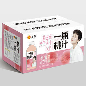 太子一瓶桃汁益生元复合果汁饮料招商500ml×15瓶