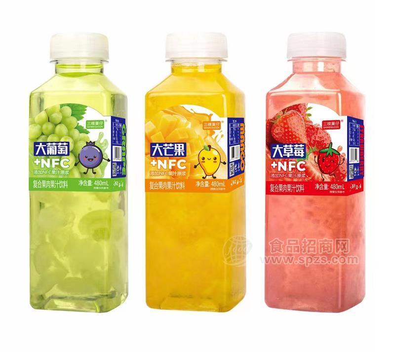 三稞菓仔复合果肉果肉NFC100%果汁饮料瓶装招商480ml 