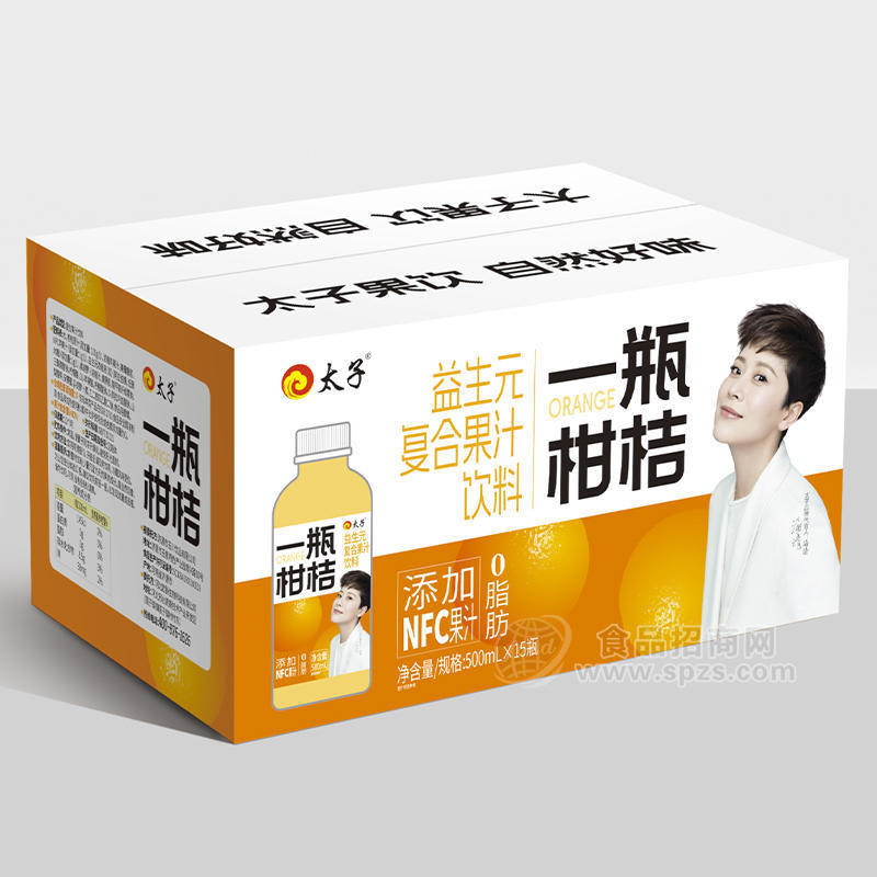 太子一瓶柑桔益生元復(fù)合果汁飲料招商500ml×15瓶