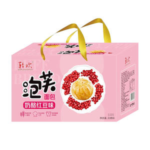 轻欢奶酪红豆味泡芙面包箱装招商