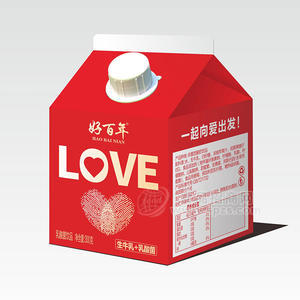 好百年love生牛乳＋乳酸菌乳饮料招商300g