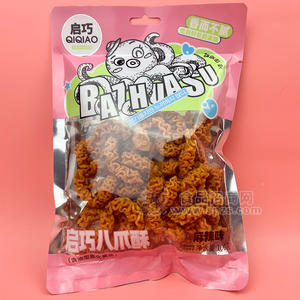 啟巧八爪燒麻辣味膨化食品招商100g