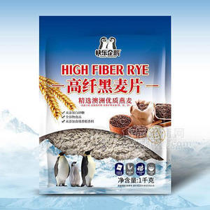 快乐企鹅高纤黑麦片即食食品袋装招商700g