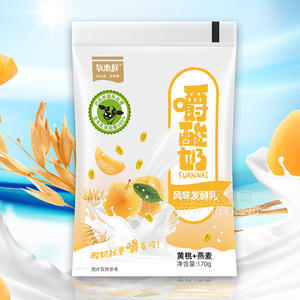 氧惠鮮嚼酸奶風(fēng)味發(fā)酵乳黃桃＋燕麥酸奶果肉果粒酸奶招商170g