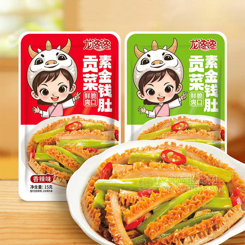 龙馋馋贡菜金钱肚1元方便零食网红零食一元麻辣小零食15g
