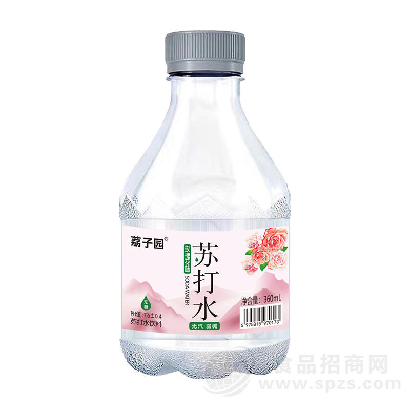 荔子园玫瑰花味苏打水饮料瓶装招商360ml