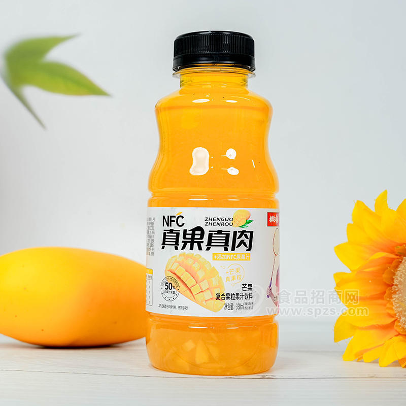 擁抱青春芒果復(fù)合果汁飲料真果真肉瓶裝招商360ml