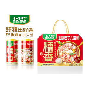 北大荒糯香桂圓蓮子八寶粥方便食品禮盒裝裝招商320g×6瓶