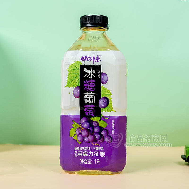 拥抱青春冰糖葡萄果味饮料瓶装招商1L