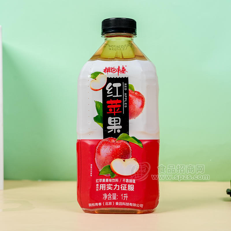 擁抱青春紅蘋(píng)果果味飲料瓶裝招商1L