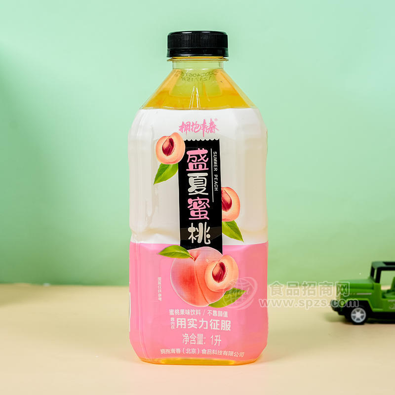 拥抱青春盛夏蜜桃果味饮料瓶装招商1L 