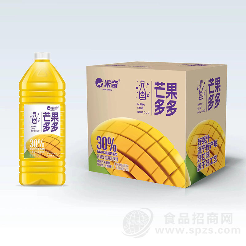 米奇芒果多多30%芒果复合果汁饮料招商2.38L