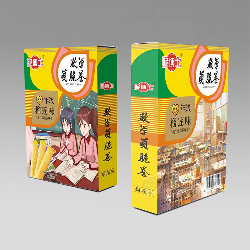 脆博士數學萌脆卷年級榴蓮味休閑食品招商