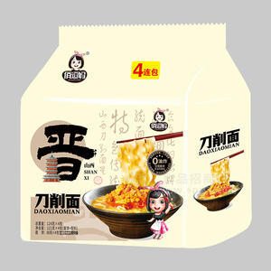 俏逗媽原味刀削面方便食品4連包招商124g×4包