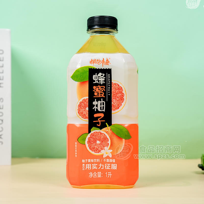 拥抱青春蜂蜜柚子果味饮料瓶装招商1L