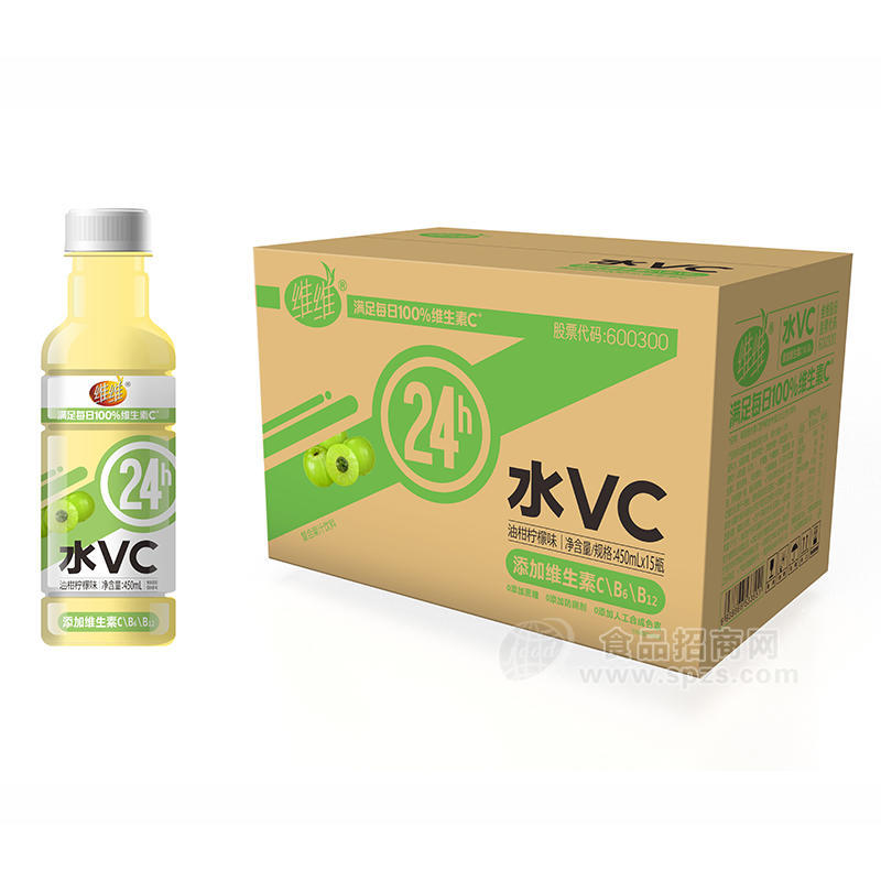 维维24h水VC油柑柠檬味果汁饮料招商450ml