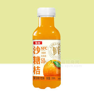 味傲，沙糖桔0脂肪50%無負(fù)擔(dān)復(fù)合果汁飲料招商350ml