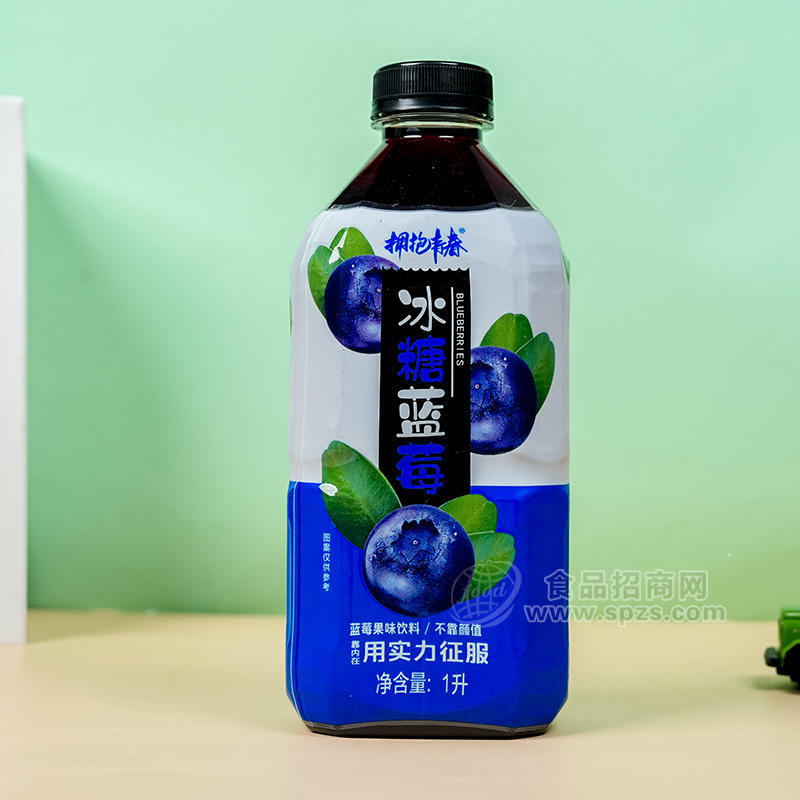 拥抱青春冰糖蓝莓果味饮料果味饮料瓶装招商1L 