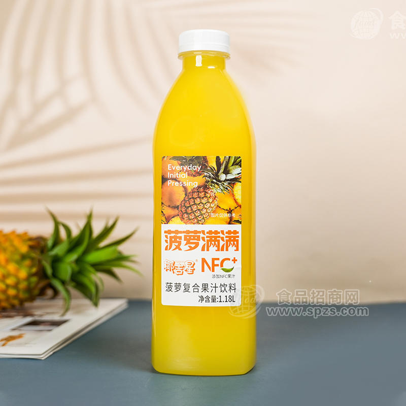 椰吉星菠萝满满nfc菠萝复合果汁饮料瓶装招商1.18L