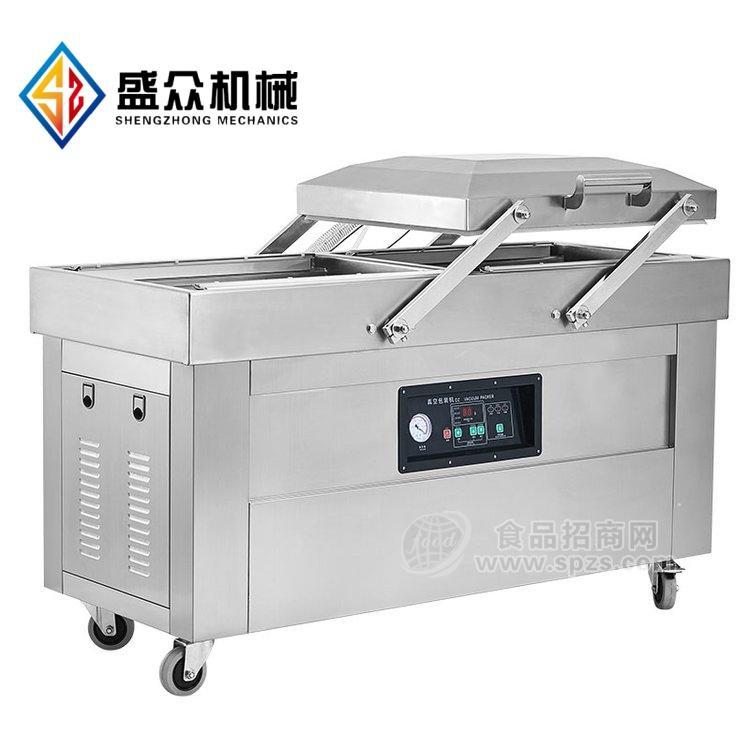广式腊肠真空包装机 海鲜酱料包双室真空包装机 牛肉干真空封口机