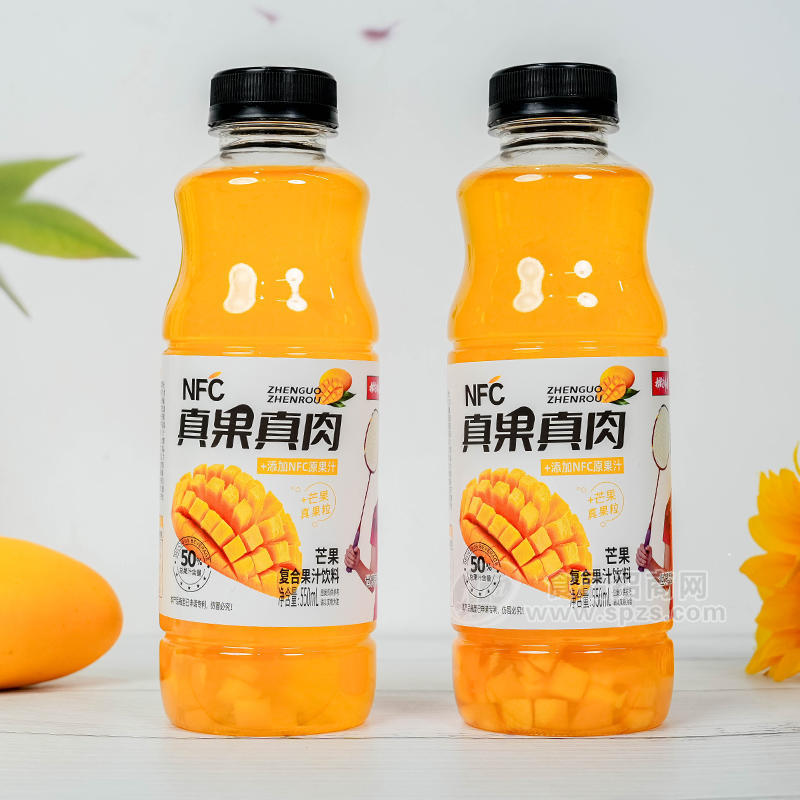 拥抱青春芒果复合果汁饮料真果真肉瓶装招商550ml