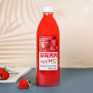 椰吉星草莓滿滿nfc草莓復合果汁飲料瓶裝招商1.18L