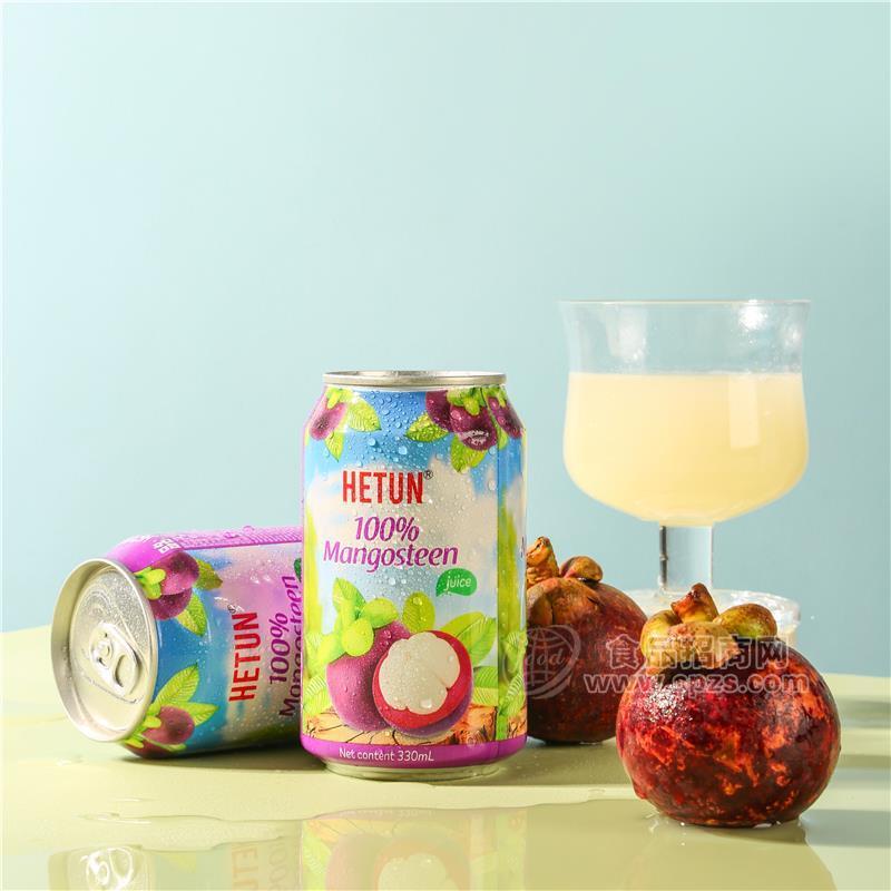 HETUN100%山竹饮品易拉罐330ml礼盒装
