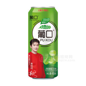 葡口果粒葡萄汁饮料罐装果汁饮料招商490ml