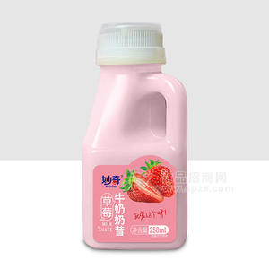 妙奇草莓牛奶奶昔风味饮品瓶装招商258ml