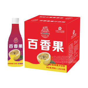 譙國堂百香果風味果汁飲料箱裝招商1.25L×6瓶