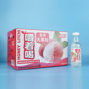 纯乐威蜂蜜荔枝果肉复合果汁饮料多肉大果粒箱装招商450ml×