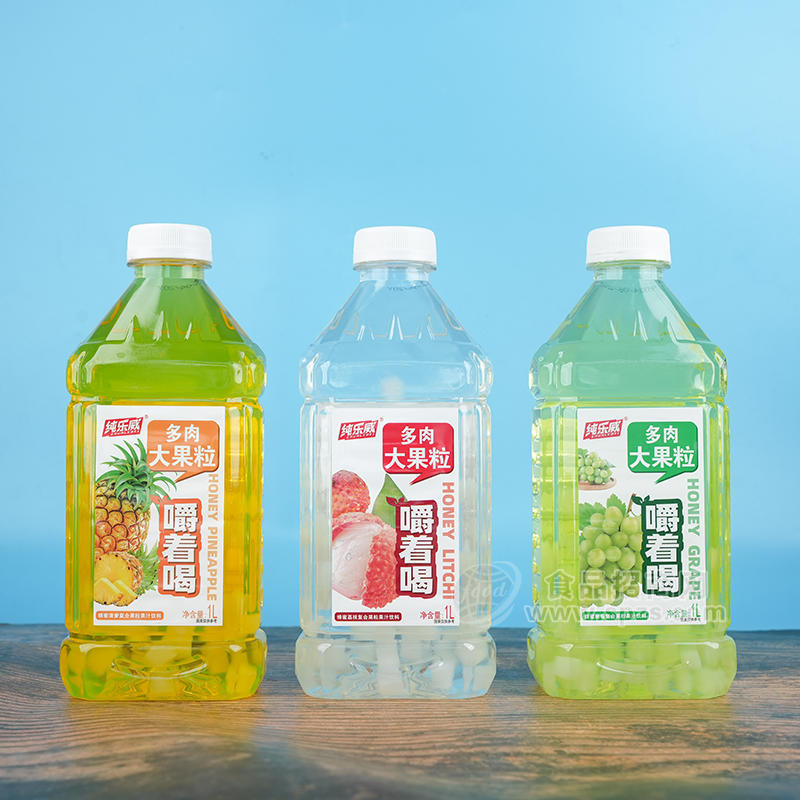 纯乐威多肉大果粒复合果汁饮料1L 
