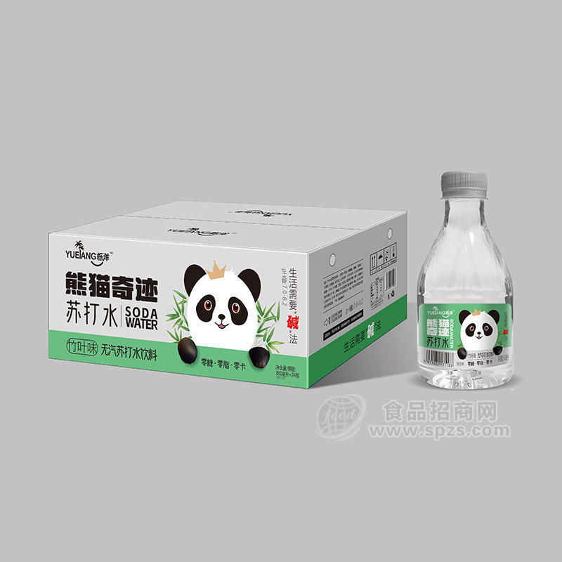 櫟洋熊貓?zhí)K奇跡竹葉味無汽蘇打水飲料箱裝招商360ml×2