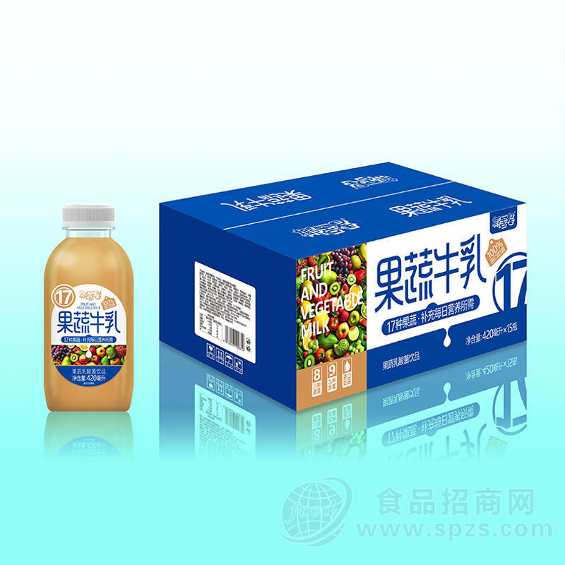 椰吉星果蔬牛乳乳酸菌发酵奶饮品箱装招商420ml×15瓶