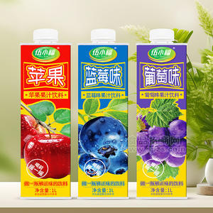 伍小福蘋(píng)果藍(lán)莓味葡萄味果汁飲料1L