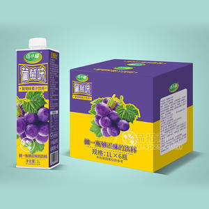 伍小福葡萄味果汁饮料1LX6瓶