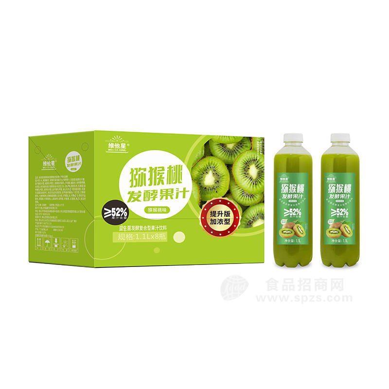 维他星猕猴桃发酵果汁益生菌复合型果汁饮料箱装招商1.1L×8