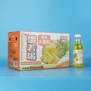 純樂威蜂蜜菠蘿果肉復合果汁飲料多肉大果粒箱裝招商450ml×