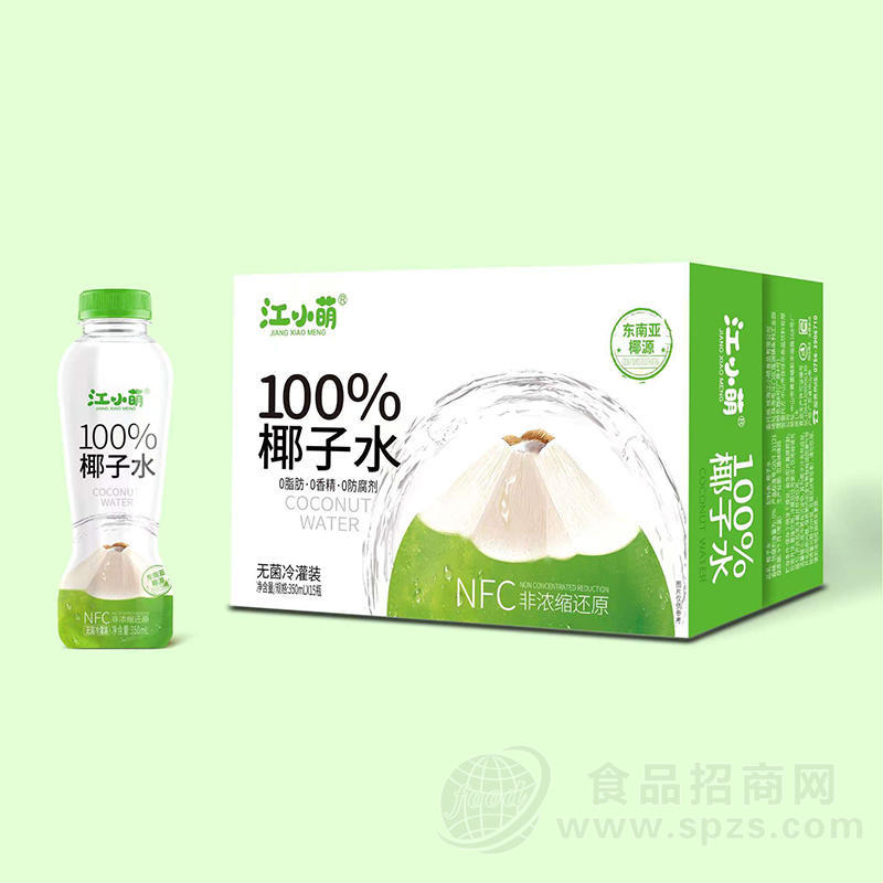 江小萌100%椰汁水nfc饮料瓶装招商350ml×15瓶