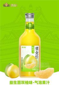 燕京飲料益生菌氣泡果汁雙柚味350ml玻璃瓶果汁