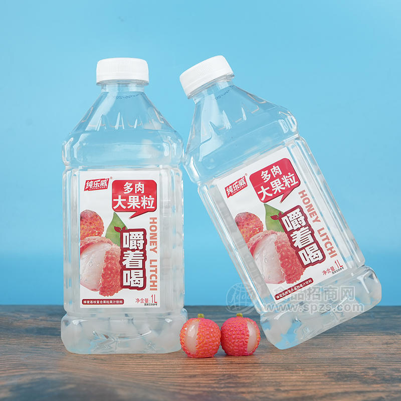 纯乐威多肉大果粒蜂蜜荔枝复合果汁饮料1L招商 