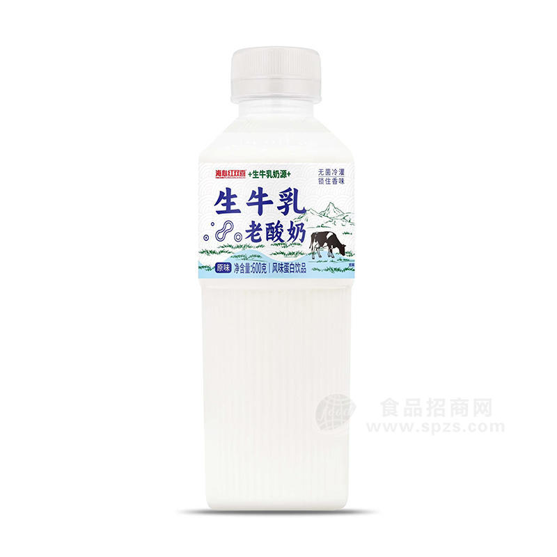 海心紅雙喜生牛乳老酸奶風(fēng)味蛋白飲品瓶裝招商600g